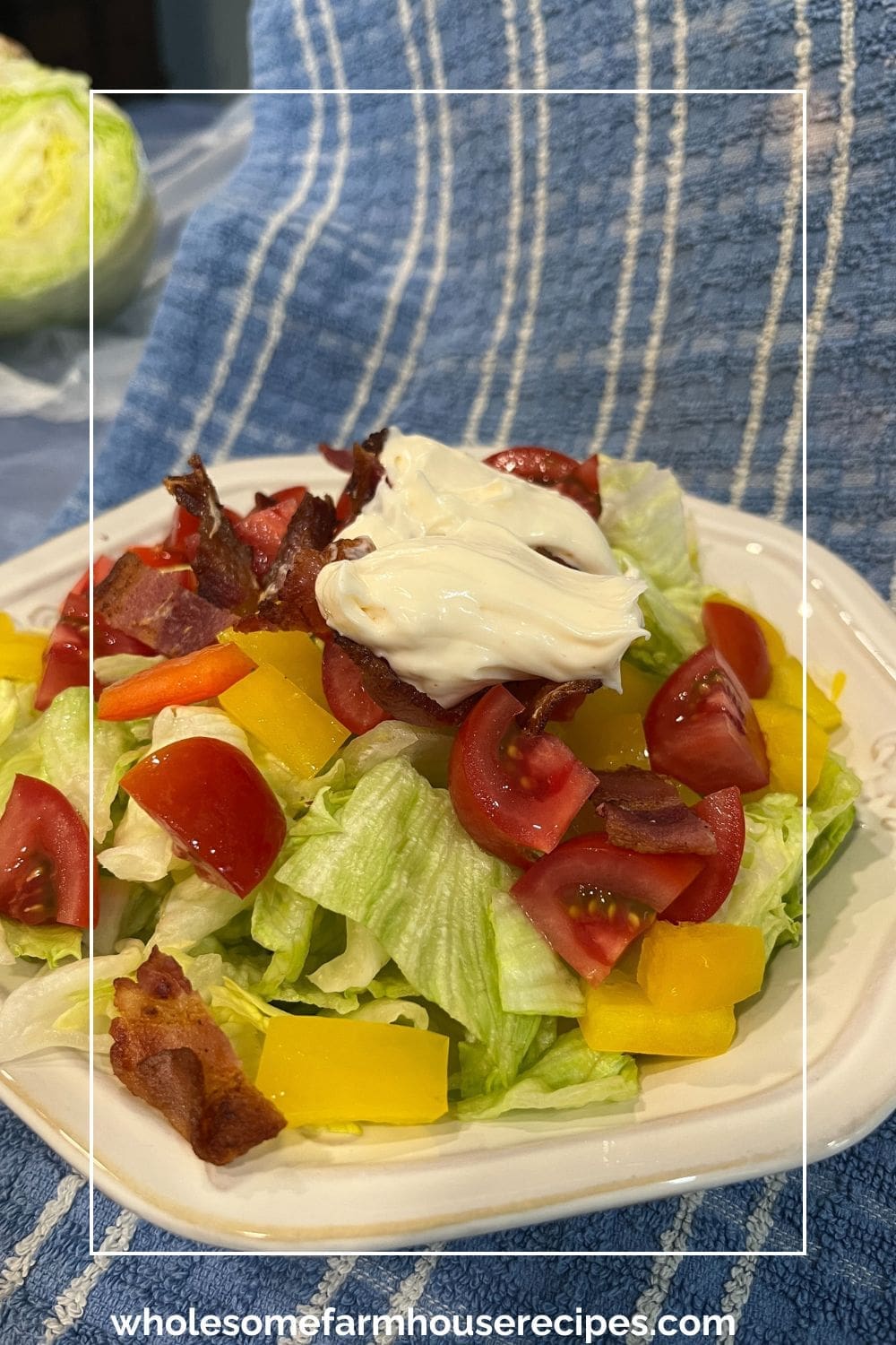 Salad with Bacon and Tomatoes and Creamy Dressing