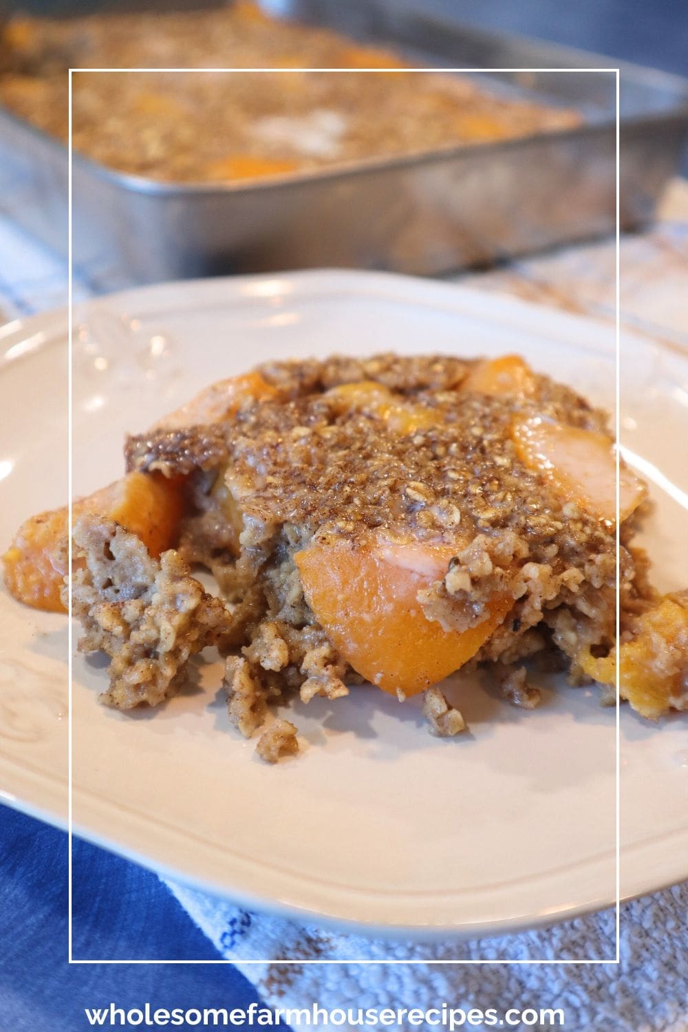 Serving Peaches and Cream Oatmeal Bake