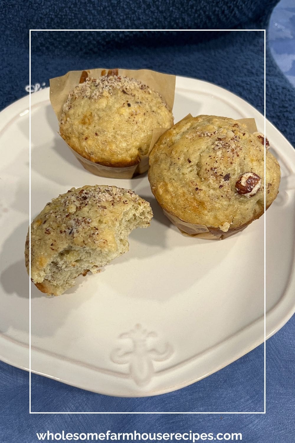 Enjoying Banana Nut Muffins with Hazelnuts