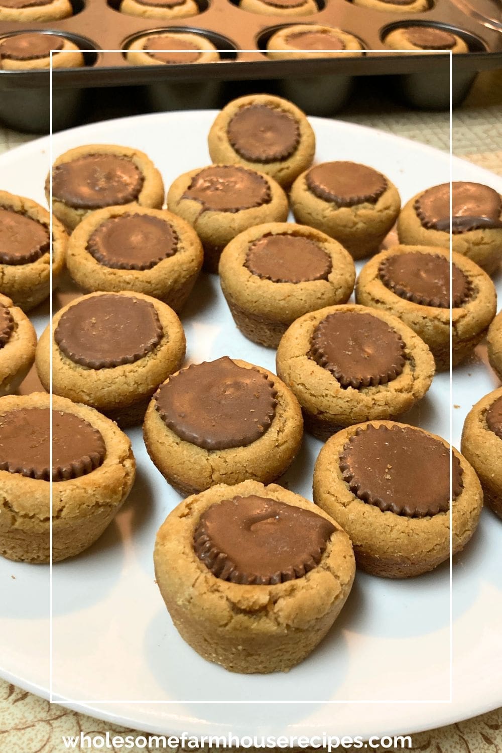 plate of cookies with mini peanut butter cups