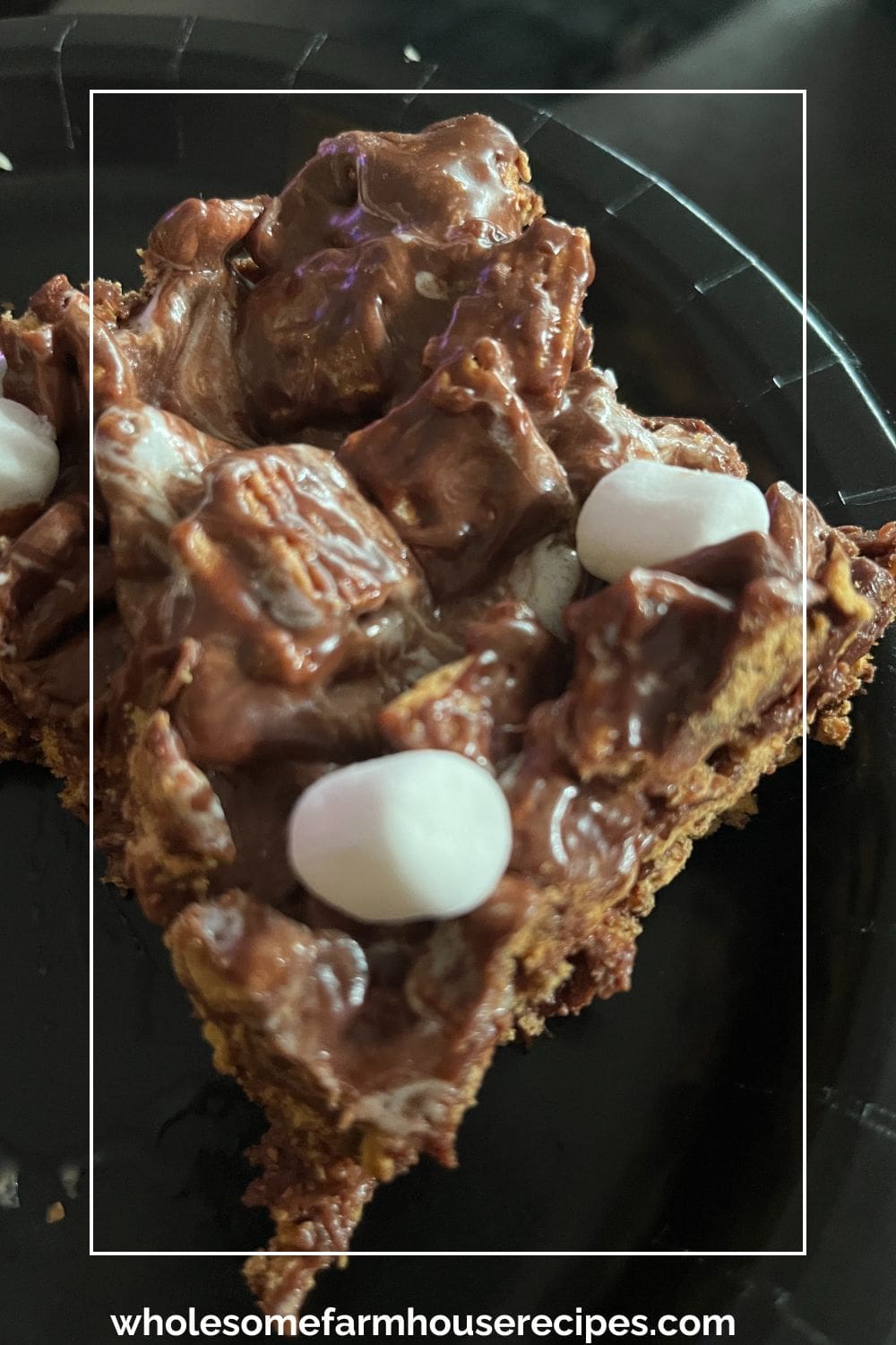 Chocolate, graham cracker cereal and marshmallow bar