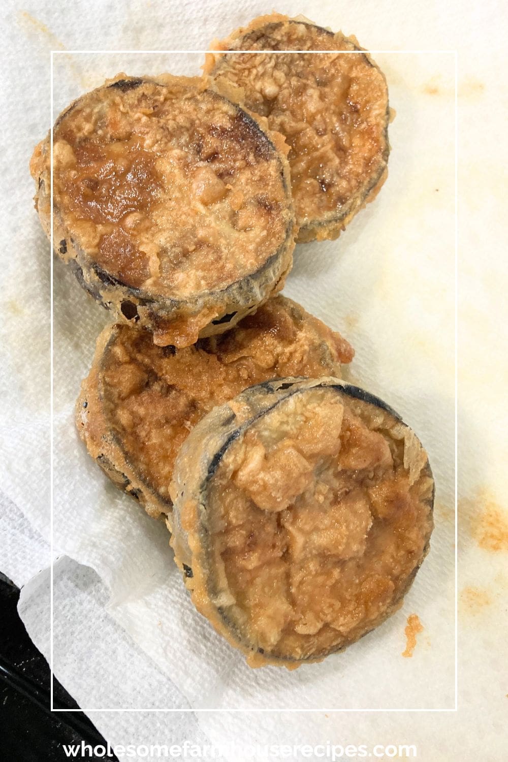 Golden and crispy eggplant slices