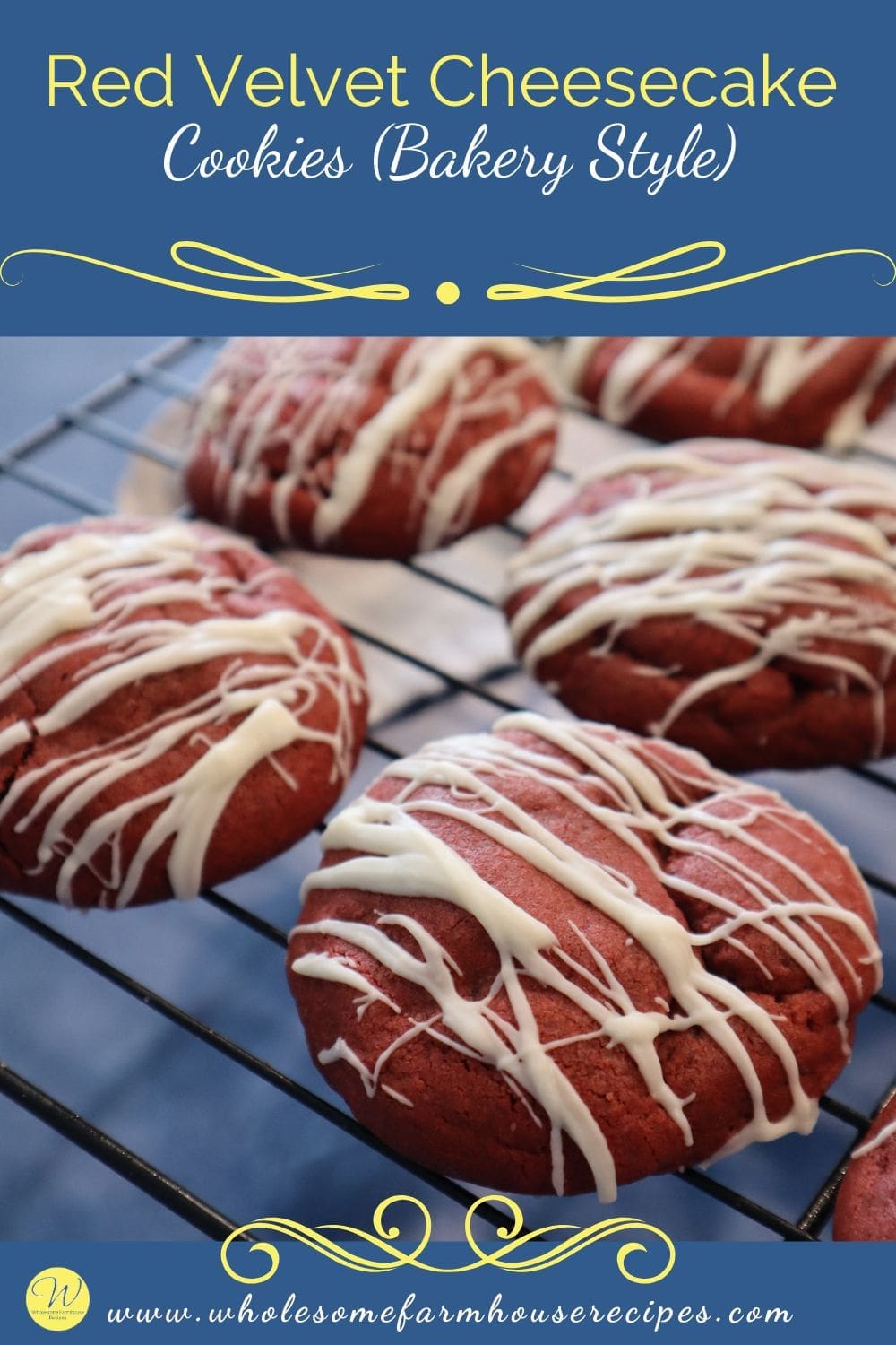 Red Velvet Cheesecake Cookies (Bakery Style)