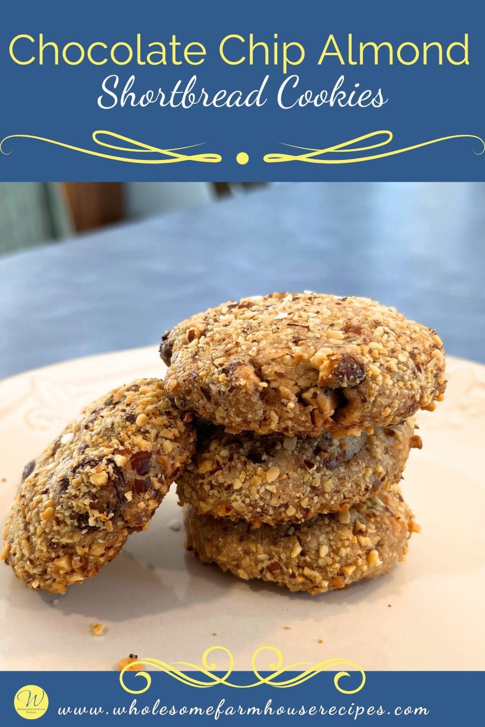 Chocolate Chip Almond Shortbread Cookies