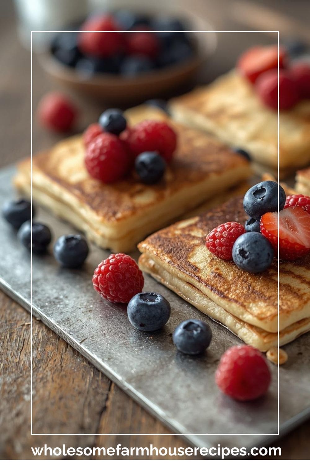 Pancakes and Berries on Tray