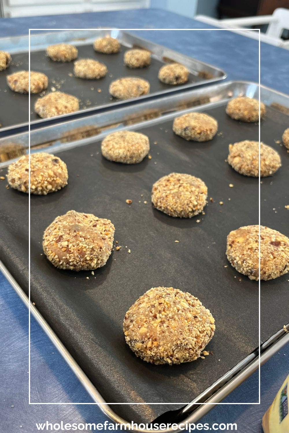 chocolate chip almond butter cookies cooling