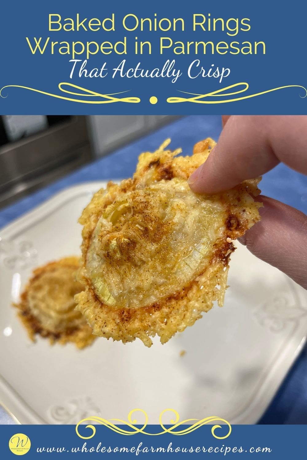 Baked Onion Rings Wrapped in Parmesan That Actually Crisp