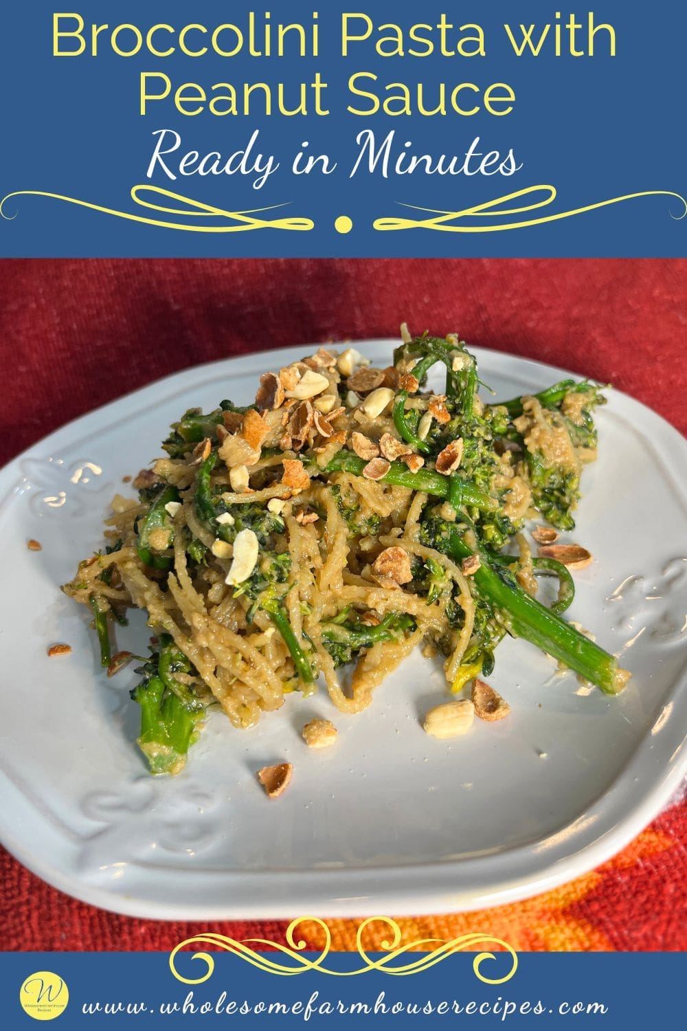Broccolini Pasta with Peanut Sauce Ready in Minutes