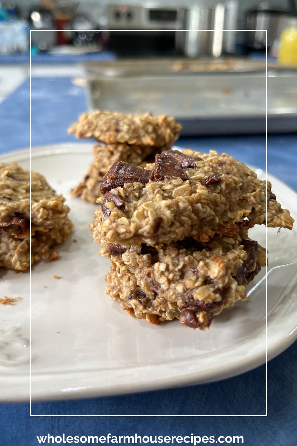 Hearty Banana and Oatmeal Cookies on a Plate