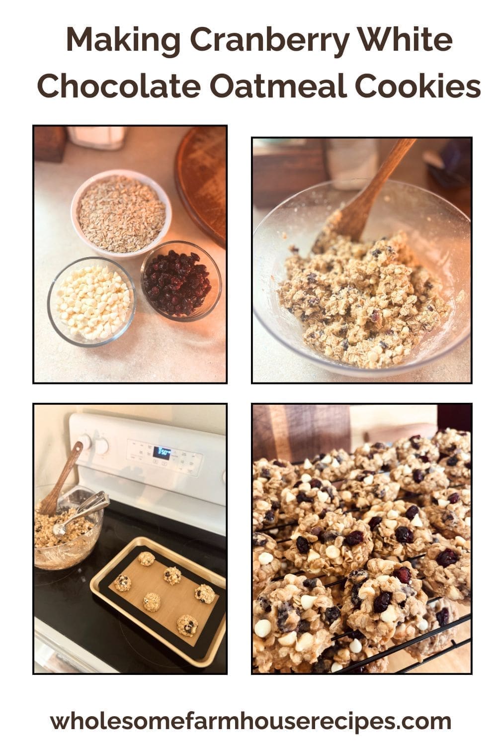 Making Cranberry White Chocolate Oatmeal Cookies