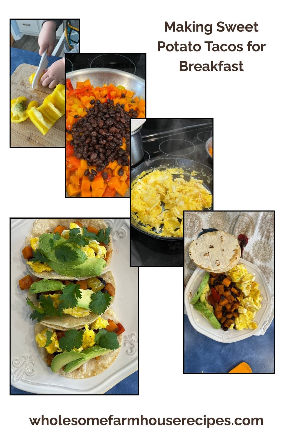 Making Sweet Potato Tacos for Breakfast