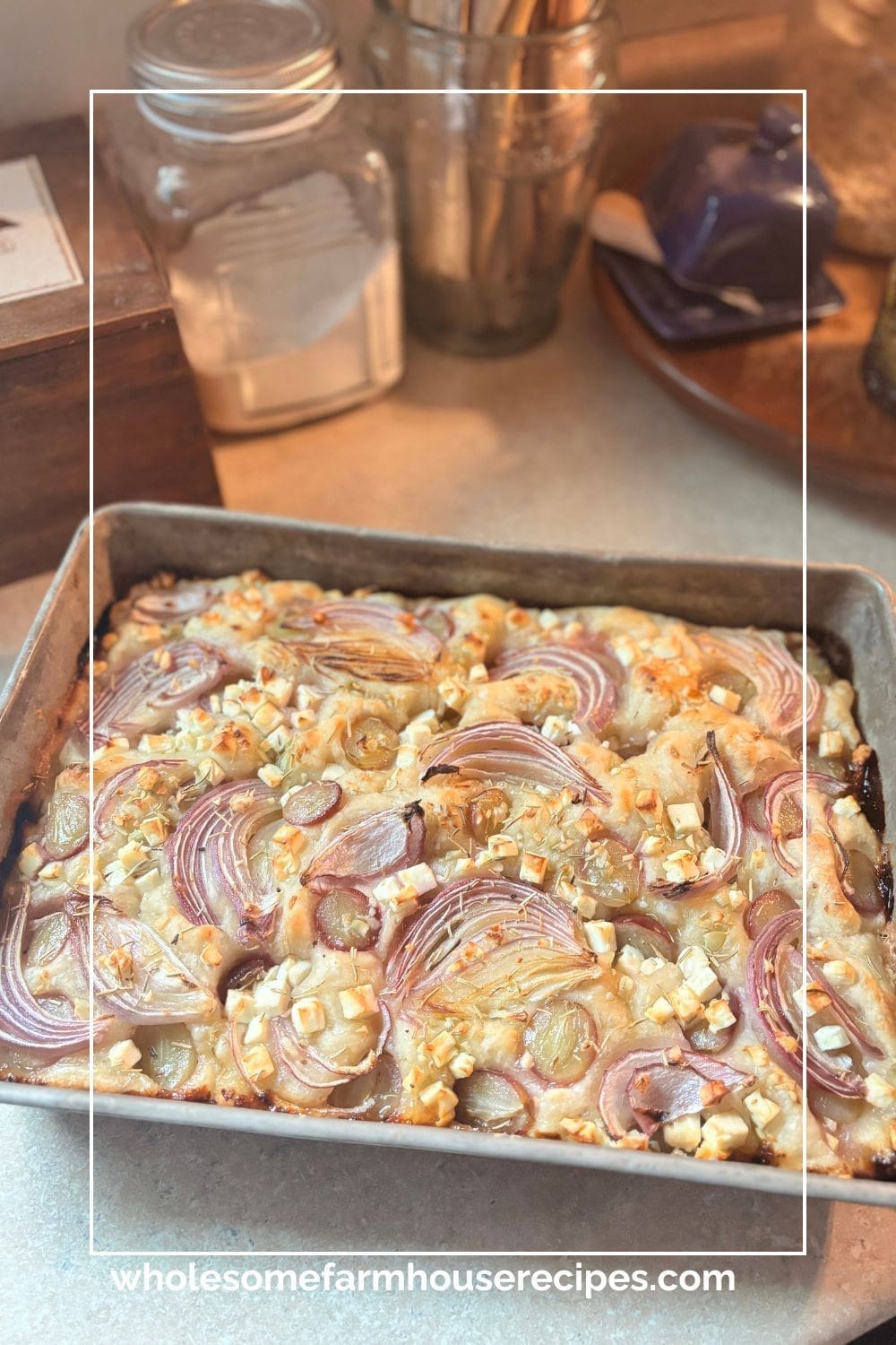 Roasted Onions and Grapes Sourdough Focaccia