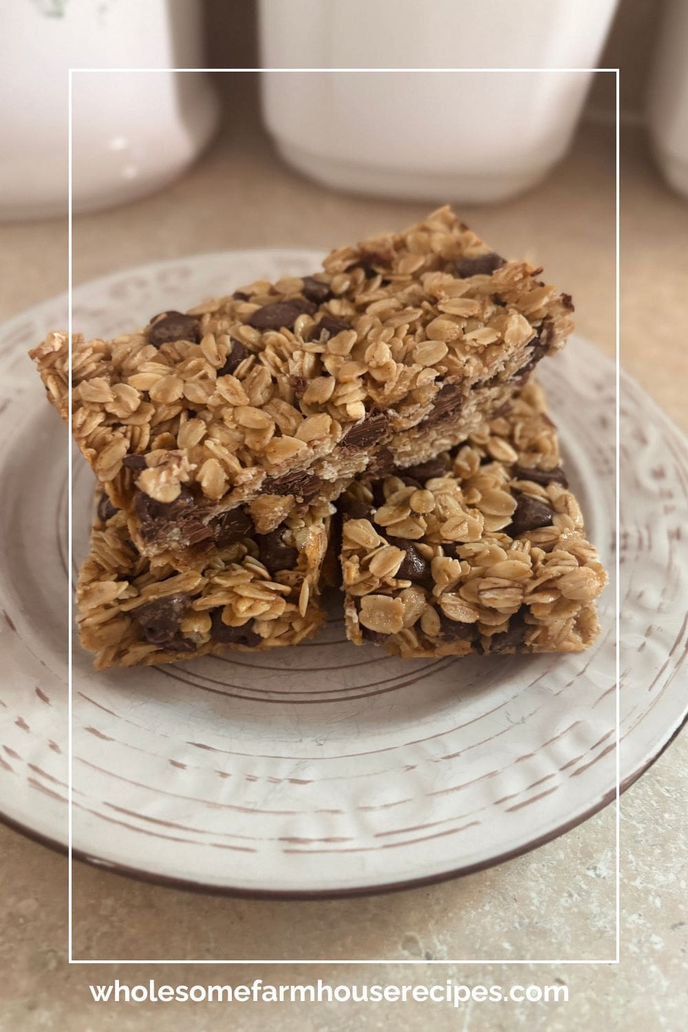 Browned Butter Granola Bars on Plate