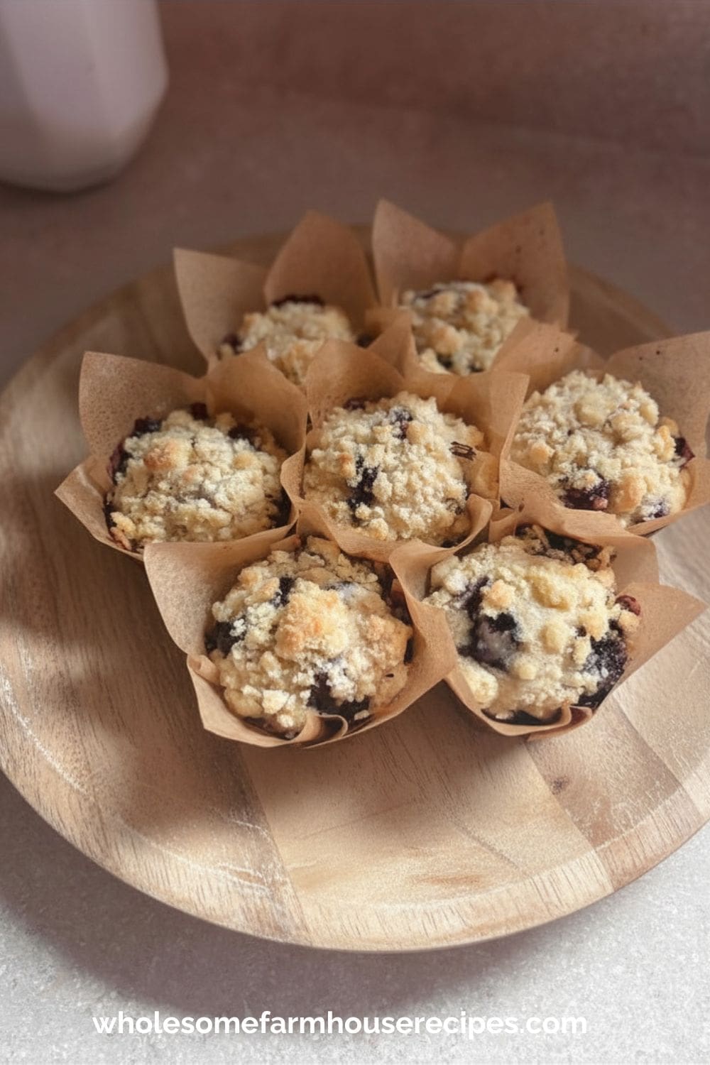 Homemade Blueberry Muffins on Platter