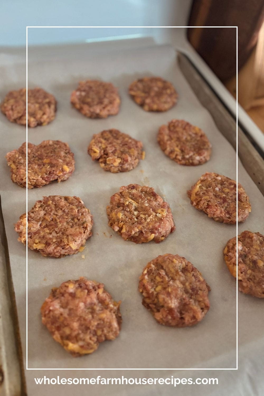 Sausage Patties on Baking Tray