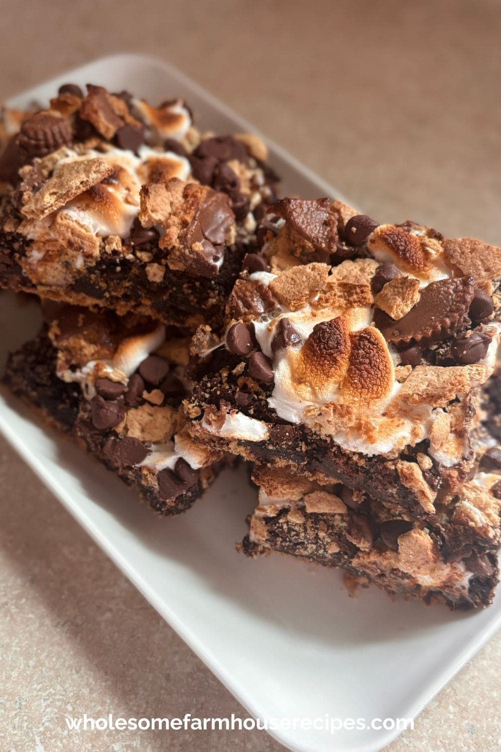 Sheet pan Smore Dessert on Plate