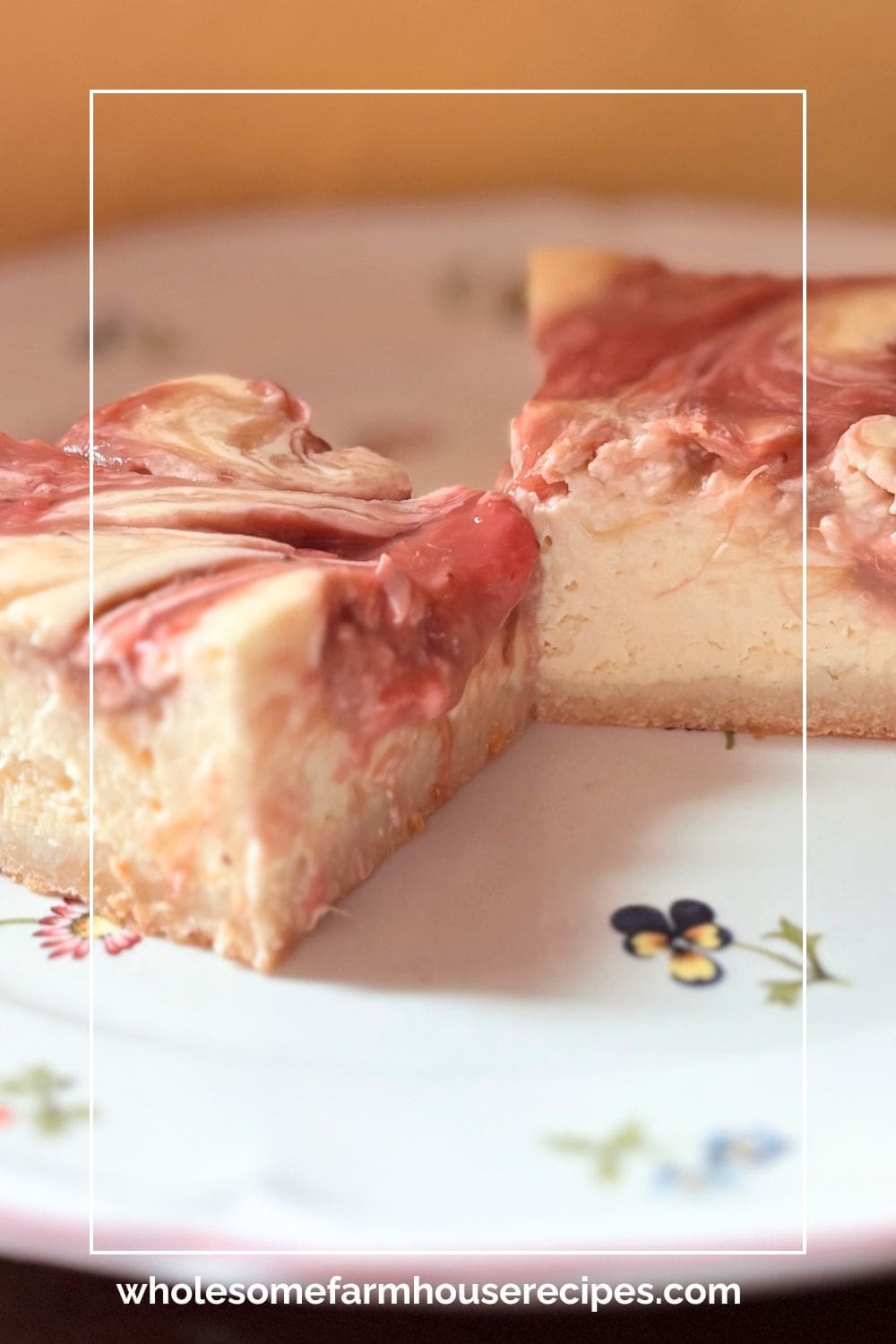 Layered Strawberry Rhubarb and Cheesecake Dessert