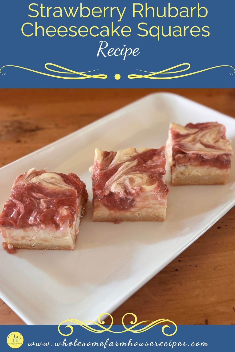 Strawberry Rhubarb Cheesecake Squares Recipe